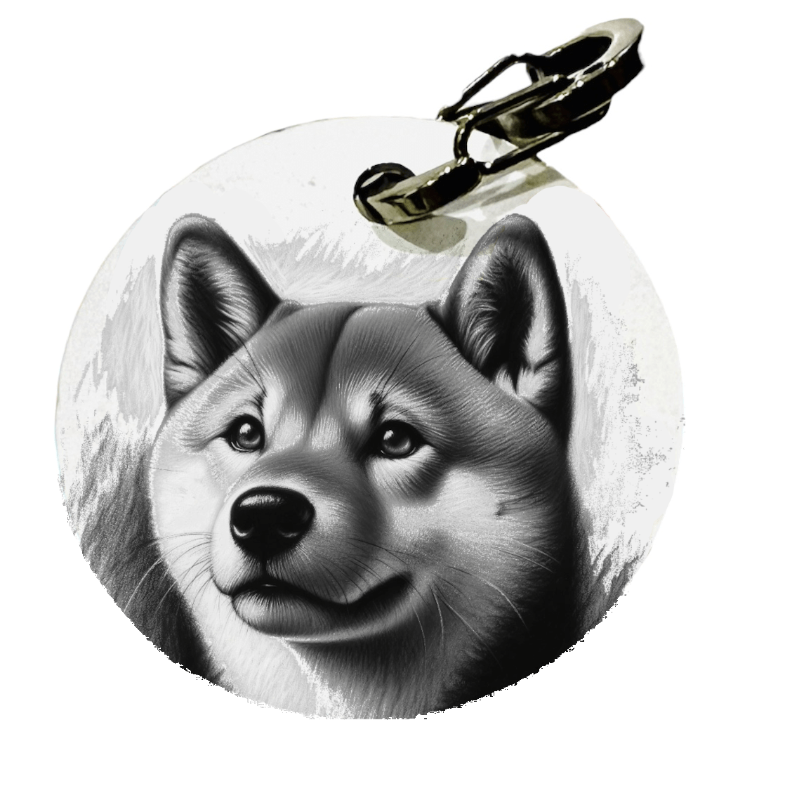 L'atelier du Fourmilier médaille Petite / Fusain Médaille personnalisée pour Shiba Inu - L'Atelier du Fourmilier