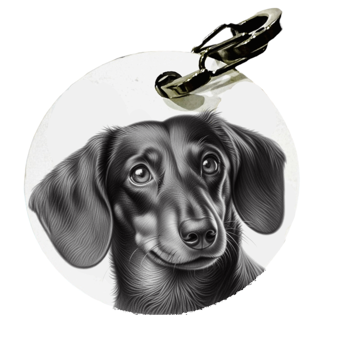 L'atelier du Fourmilier médaille Petite / Fusain Médaille personnalisée pour Teckel – L'Atelier du Fourmilier