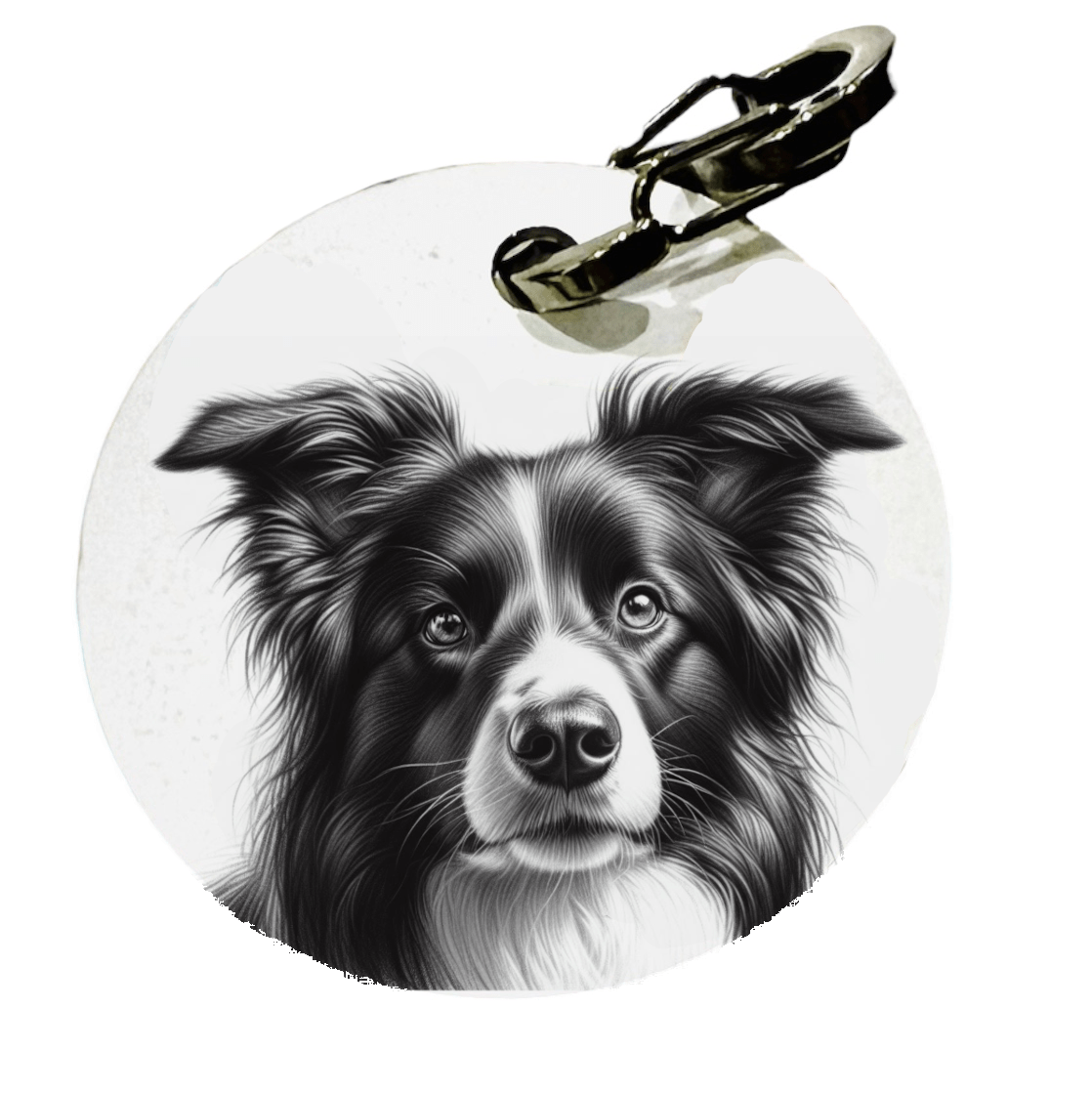 L'atelier du Fourmilier médaille Petite / Fusain Médaille pour chien – Border collie