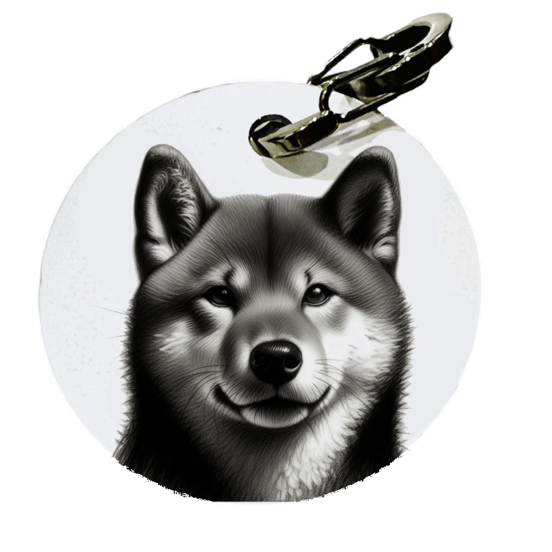 L'atelier du Fourmilier médaille Petite / Fusain2 Médaille personnalisée pour Shiba Inu - L'Atelier du Fourmilier