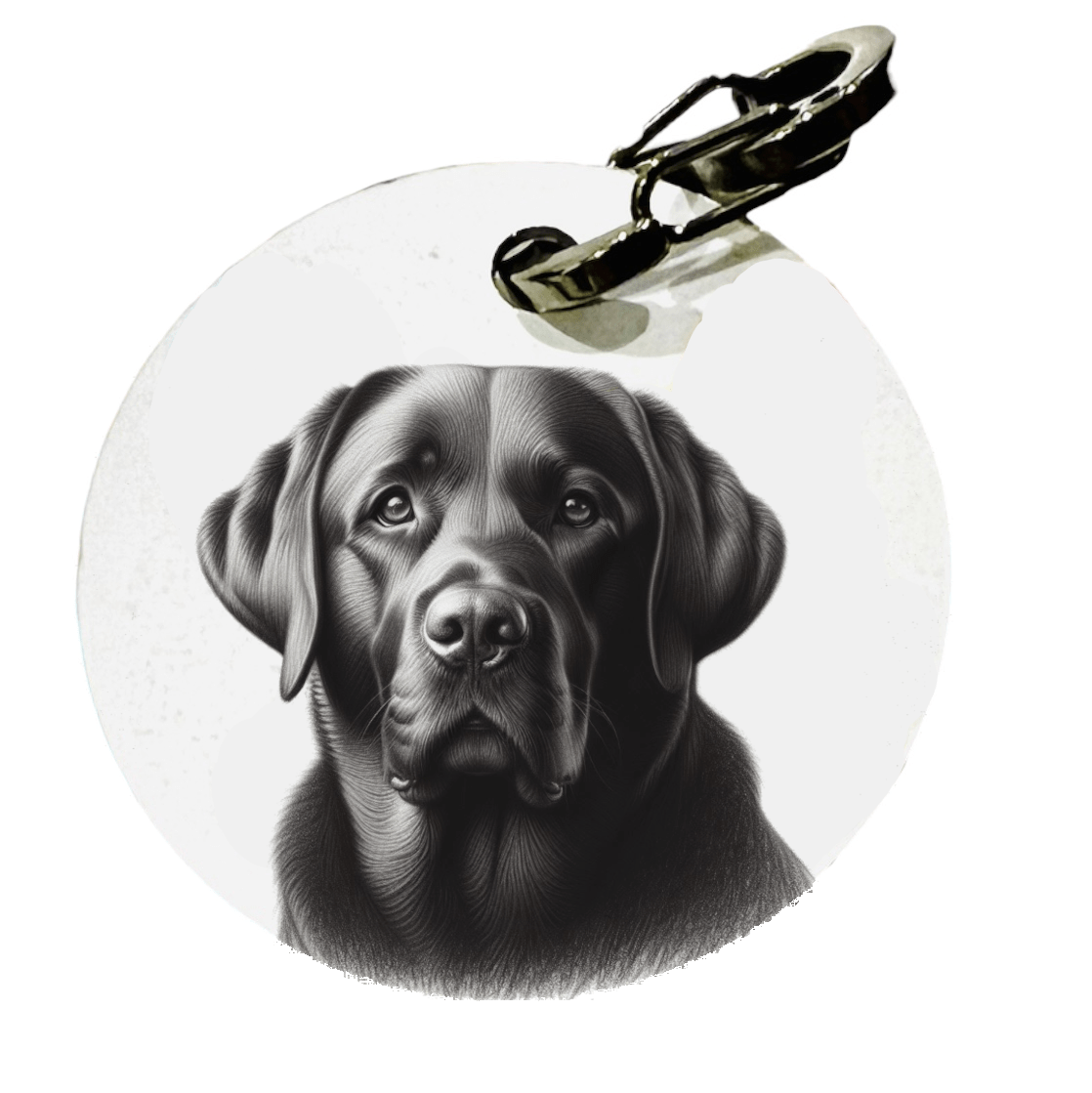 L'atelier du Fourmilier médaille Petite / Fusain2 Offrez à votre Labrador une médaille unique, fabriquée en France