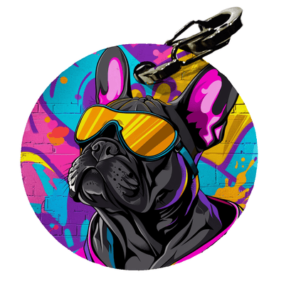 L'atelier du Fourmilier médaille Petite / Super dogs Médaille Bouledogue Français personnalisée – Design artistique imprimé