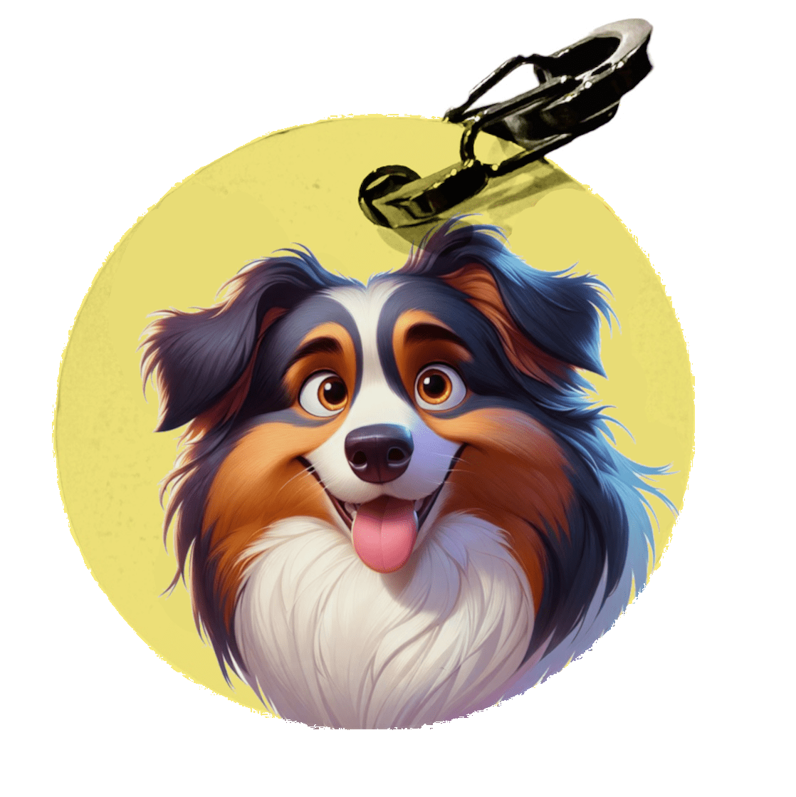 L'atelier du Fourmilier Petite / Cartoon Médaille pour chien – Berger Australien