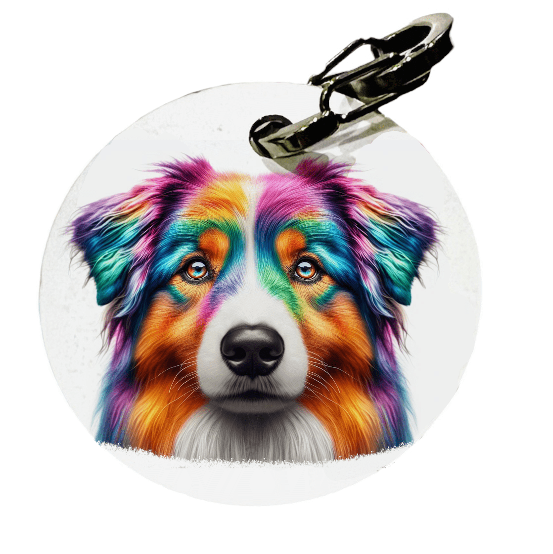 L'atelier du Fourmilier Petite Médaille pour chien – Berger Australien multicolore