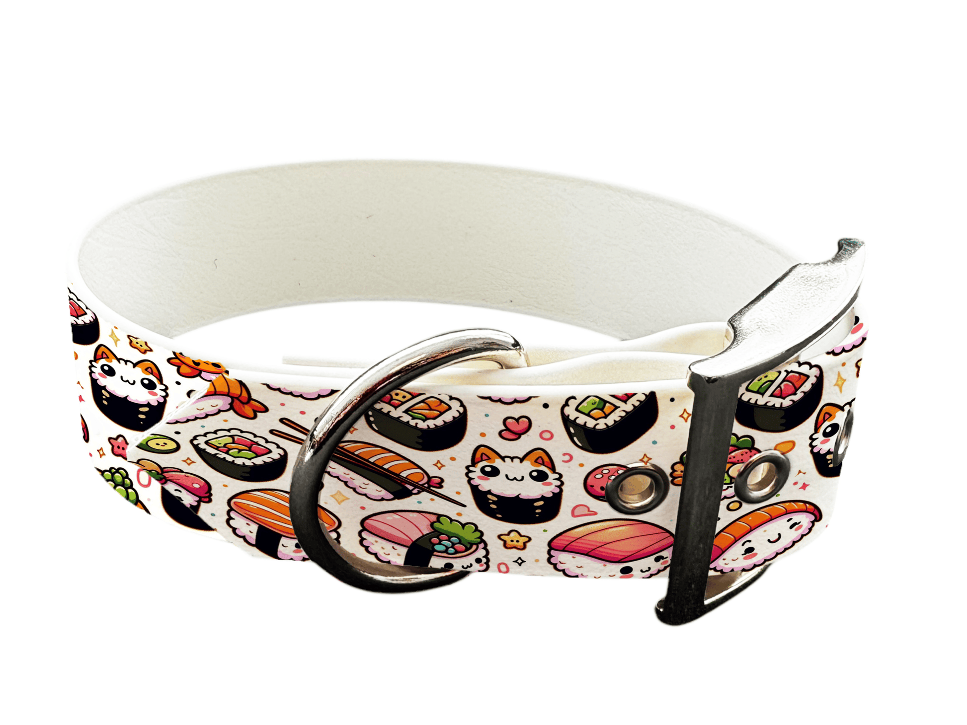 L'atelier du Fourmilier Promo Collier pour chien en BioThane® imprimé 38 mm – Motif Sushis Kawaii 🍣