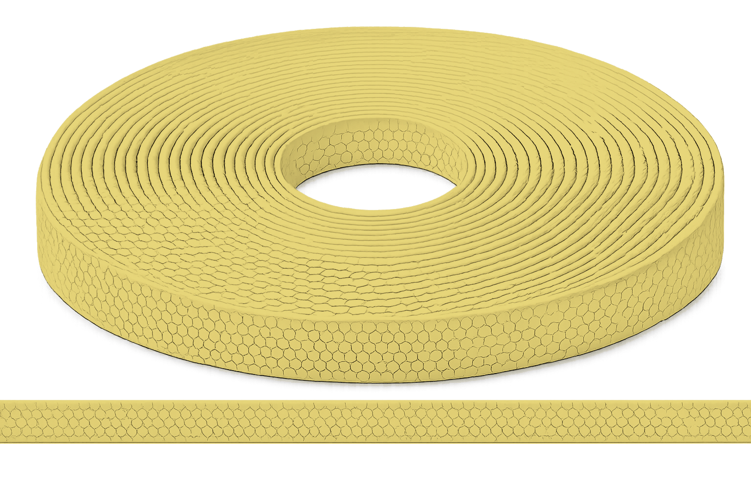 L'atelier du Fourmilier Sangle Hexa au mètre 20mm / Hexa Jaune pastel Sangle HEXA au mètre – Imperméable, résistante et souple – 20, 25 et 38 mm