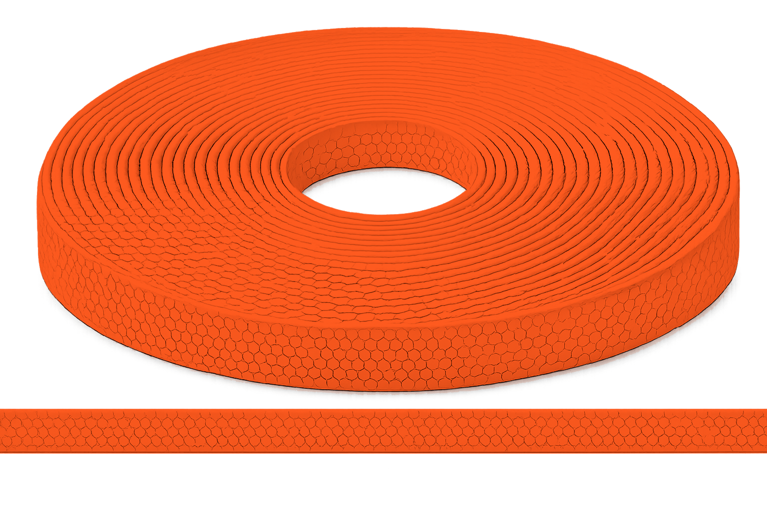 L'atelier du Fourmilier Sangle Hexa au mètre 20mm / Hexa Orange Fluo Sangle HEXA au mètre – Imperméable, résistante et souple – 20, 25 et 38 mm