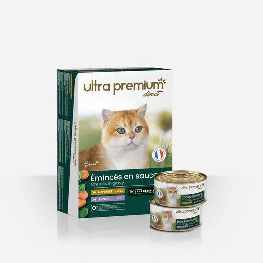 Ultrapremium Ultrapremium Boîtes d'émincés en sauce pour chat sans céréales - Au Poulet et au Veau