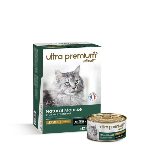Ultrapremium Ultrapremium Boîtes de Mousse pour Chat Stérilisé Sans Céréales – Natural mousse poulet