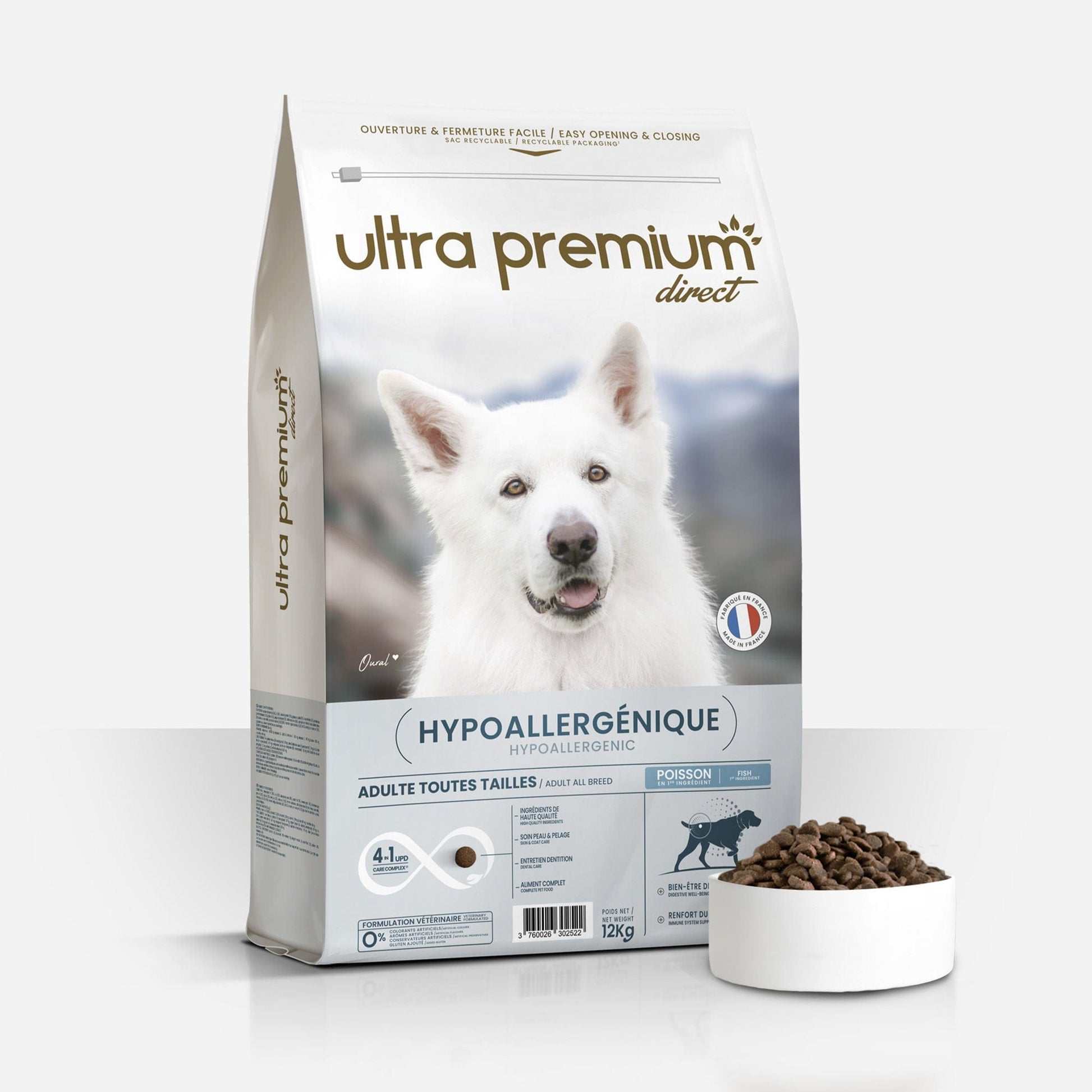 Ultrapremium Ultrapremium Croquettes Hypoallergéniques pour Chien au Poisson - Care