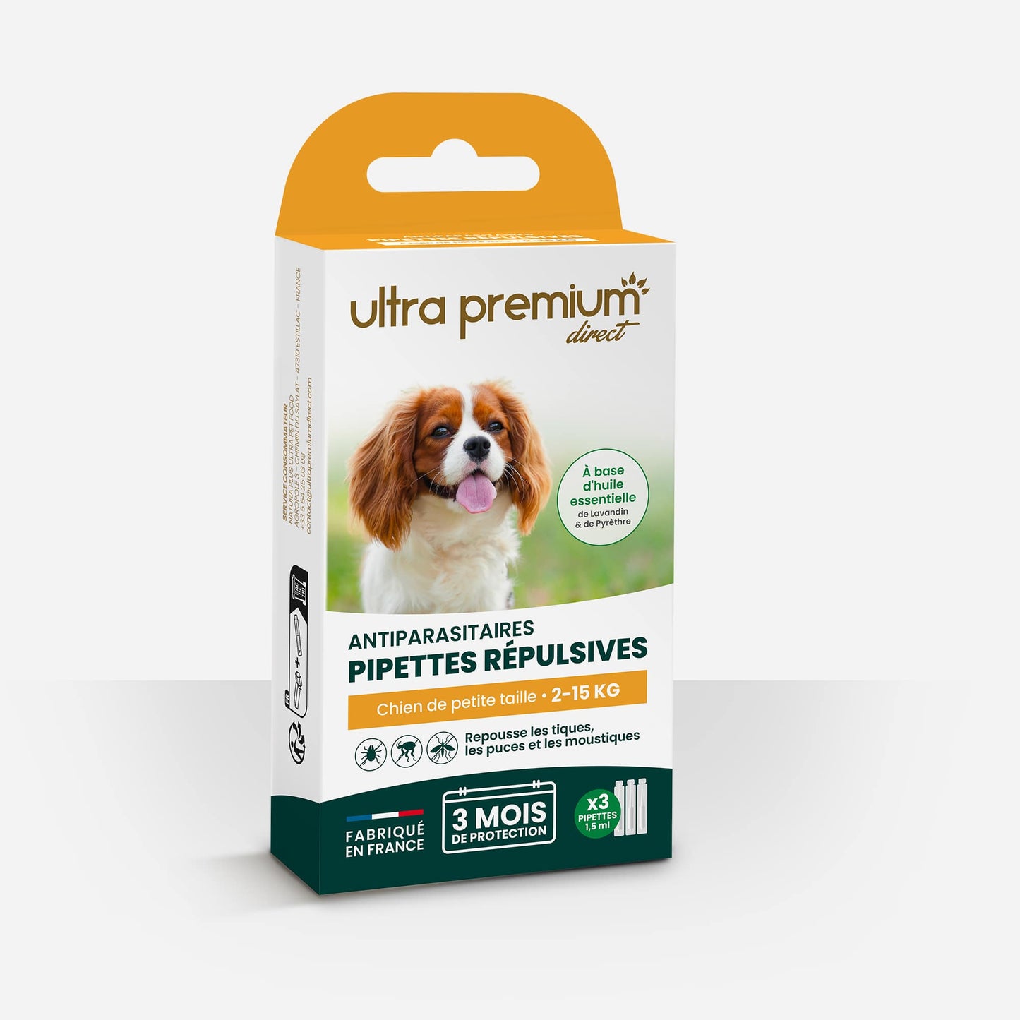 Ultrapremium Ultrapremium Pipettes répulsives Antiparasitaires pour chien de petite taille (2 à 15 kg)