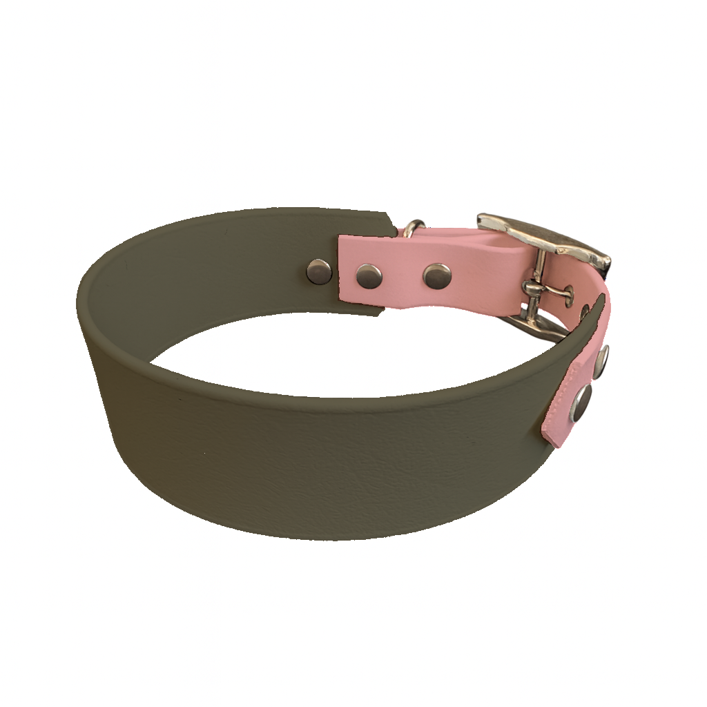Collier Large Bicolore en BioThane® – 38 mm / 25 mm – coloris personnalisable